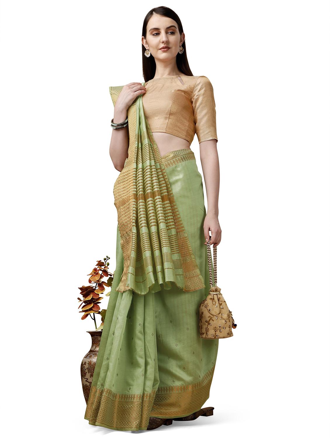 solid with borders handloom saree - 19643517 - Standard Image - 3
