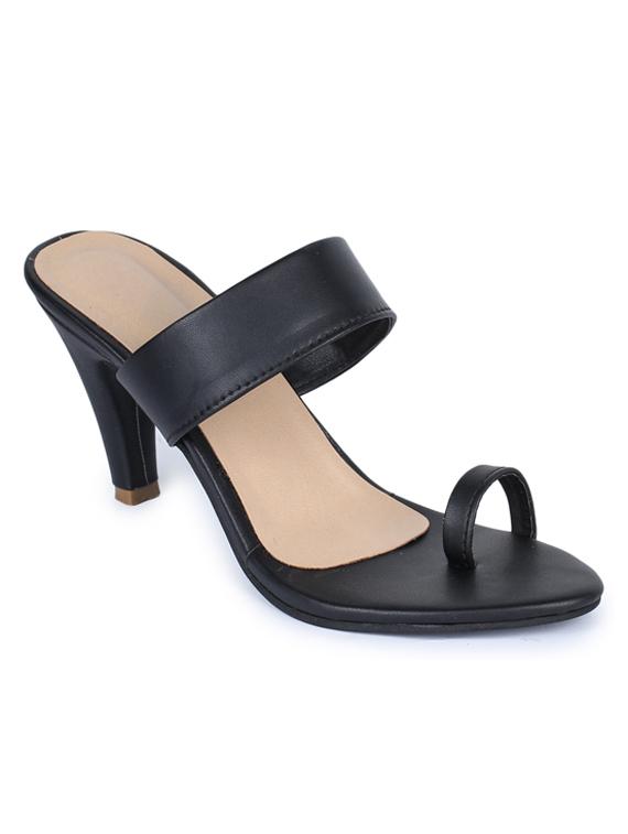 black synthetic slip on sandals - 19643529 -  Zoom Image - 0