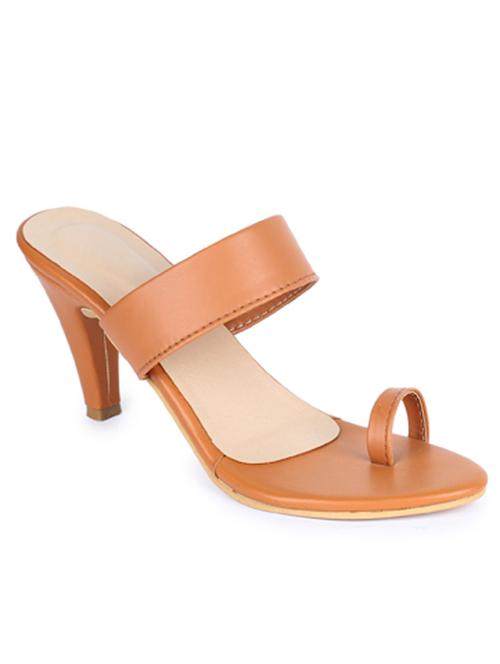 tan synthetic slip on sandals - 19643530 -  Standard Image - 0