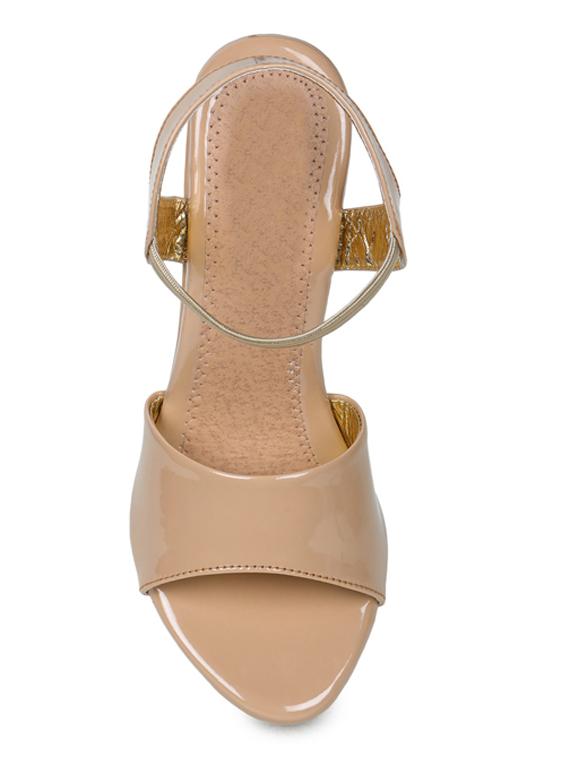 beige synthetic back strap sandals - 19643559 - Standard Image - 3