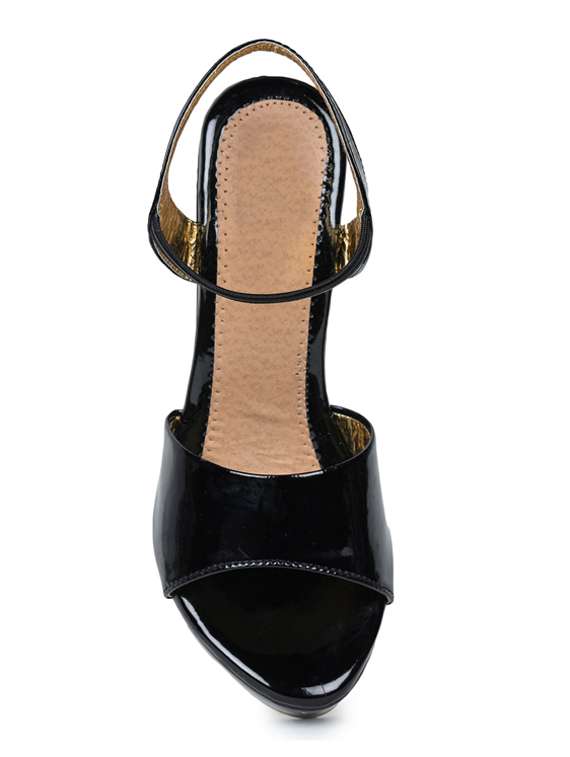 black synthetic back strap sandals - 19643560 -  Standard Image - 3