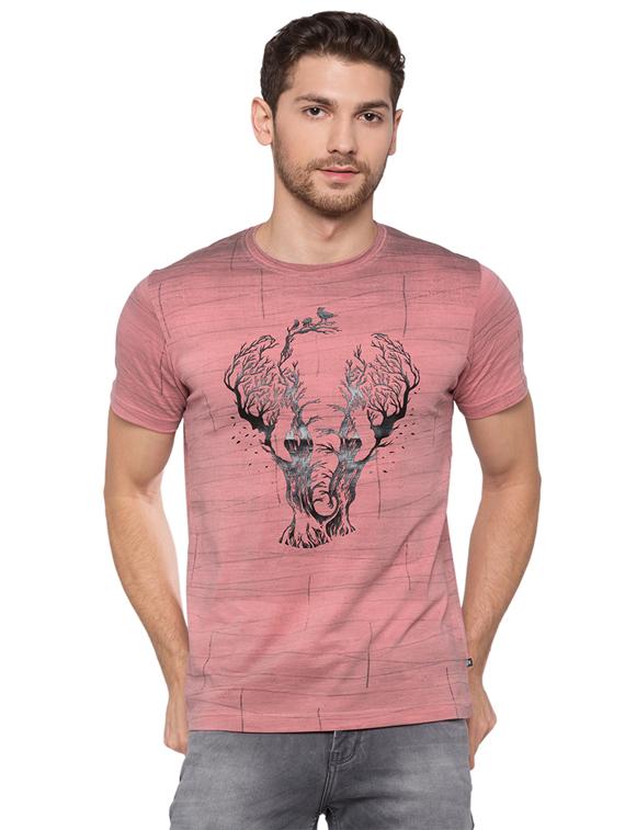 round neck printed regular t-shirt - 19643713 - Zoom Image - 0
