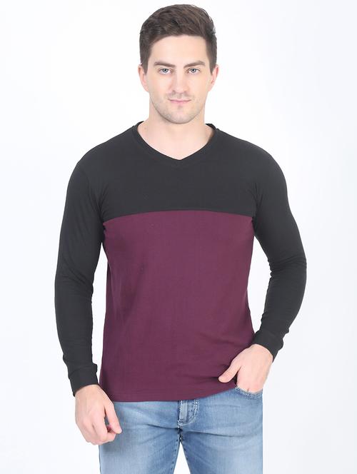 v-neck color block regular t-shirt - 19643863 -  Standard Image - 0