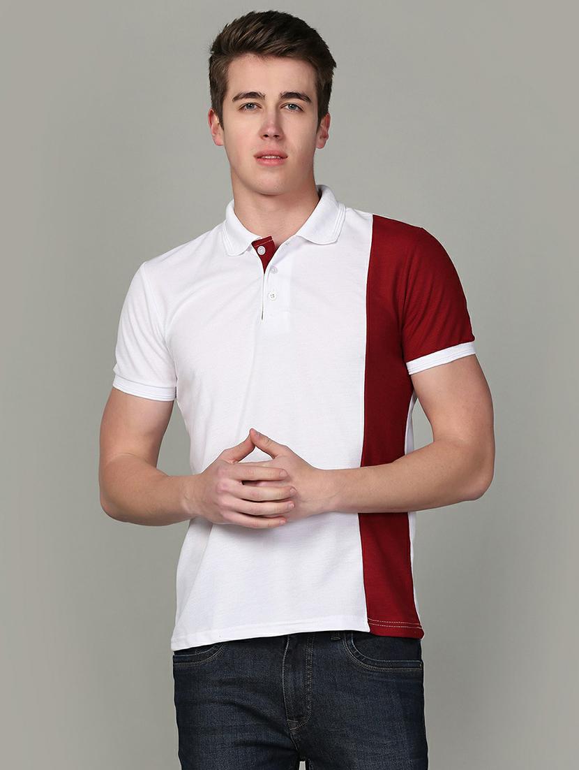 polo neck color block regular t-shirt - 19646056 -  Zoom Image - 0