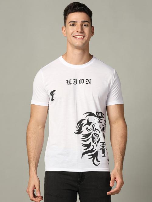 round neck printed regular t-shirt - 19646301 - Standard Image - 0