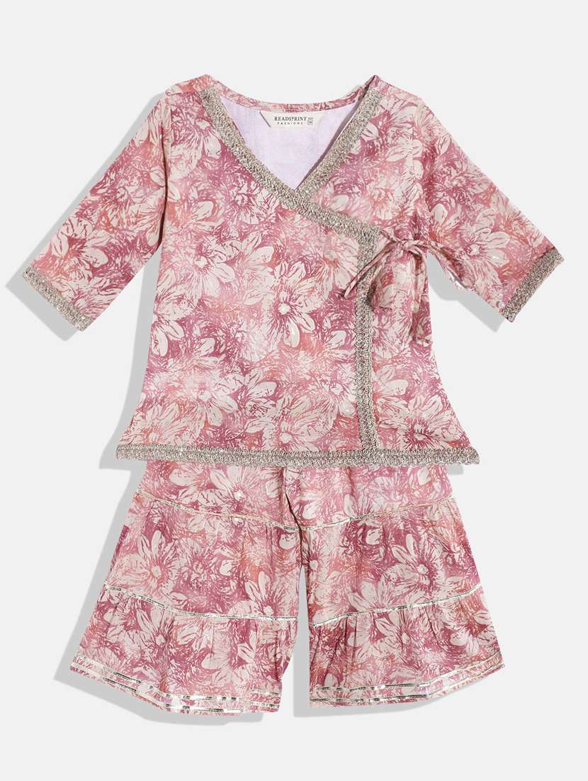 v-neck printed sharara set - 19646471 - Zoom Image - 0