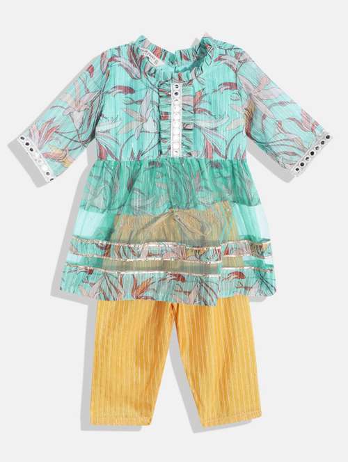 round neck kurta pant set - 19646475 - Standard Image - 0