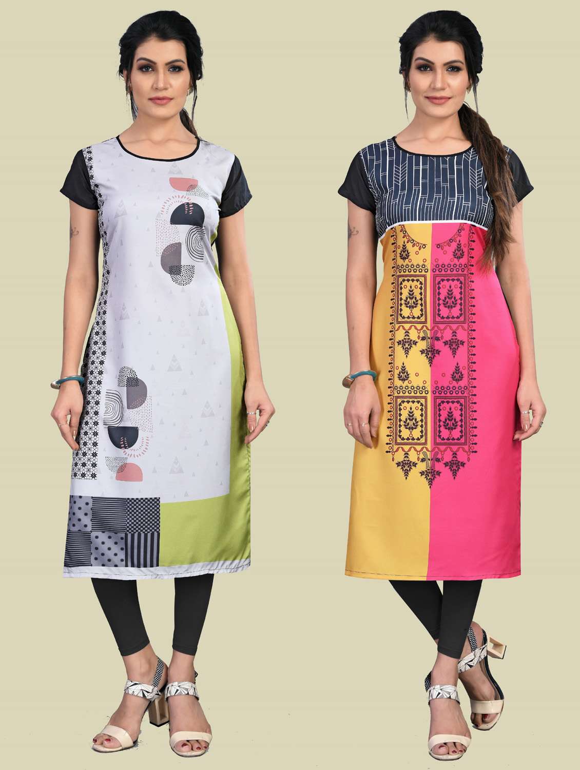 Raani Katha Cotton Kurti- Knee Length - 3405 – Asenne