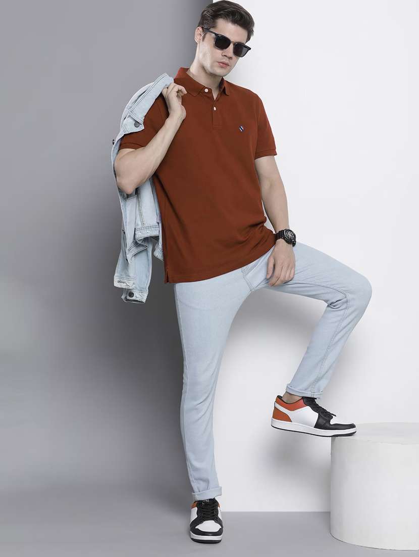 polo neck solid polo t-shirt - 19647634 -  Standard Image - 3