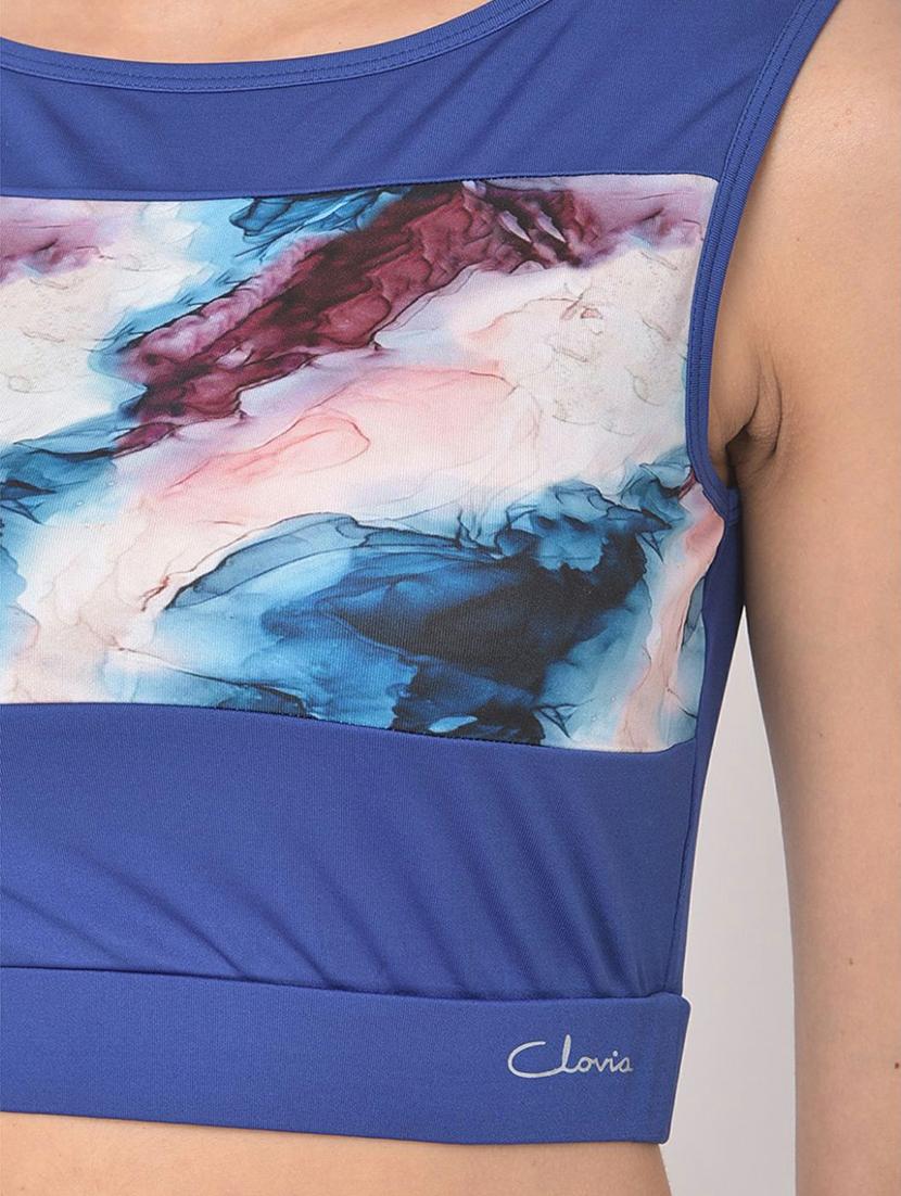 boat neck abstract print crop top - 19648833 - Standard Image - 5