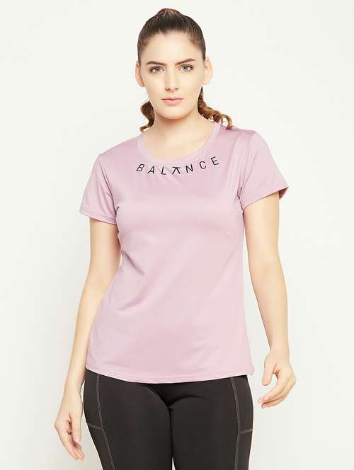 women's chest print round neck t-shirt - 19648883 -  Standard Image - 0