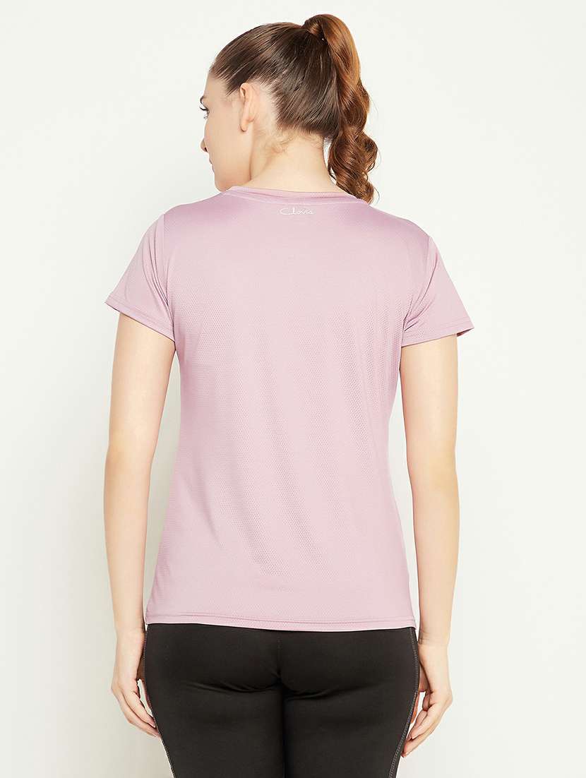 women's chest print round neck t-shirt - 19648883 - Standard Image - 3