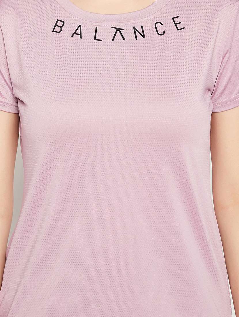women's chest print round neck t-shirt - 19648883 - Standard Image - 5