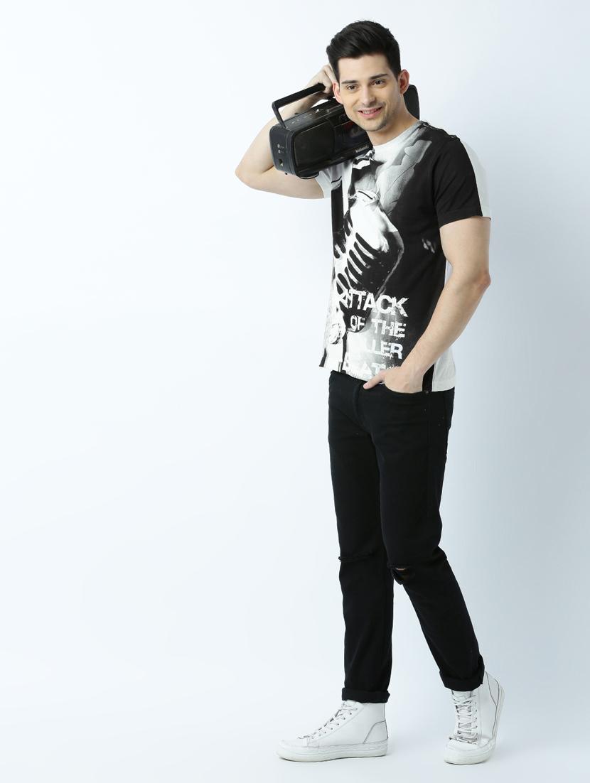 men crew neck front print t-shirt - 19649157 - Standard Image - 3