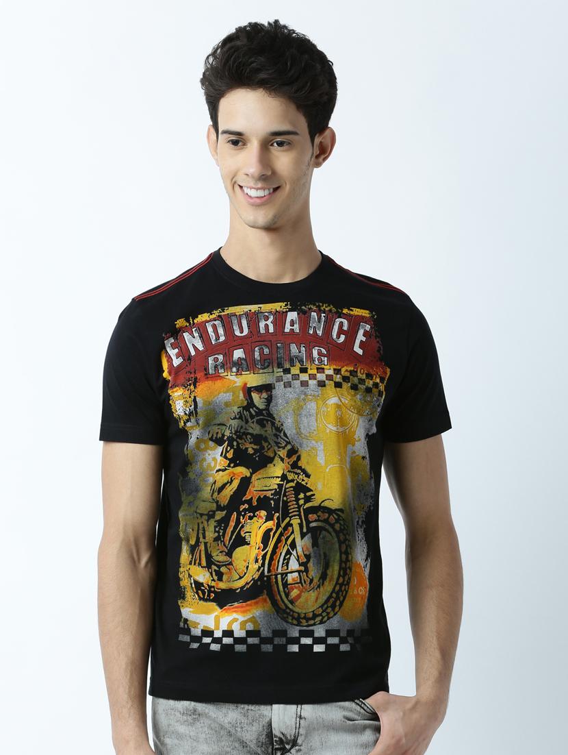 men crew neck front print t-shirt - 19649268 - Zoom Image - 0