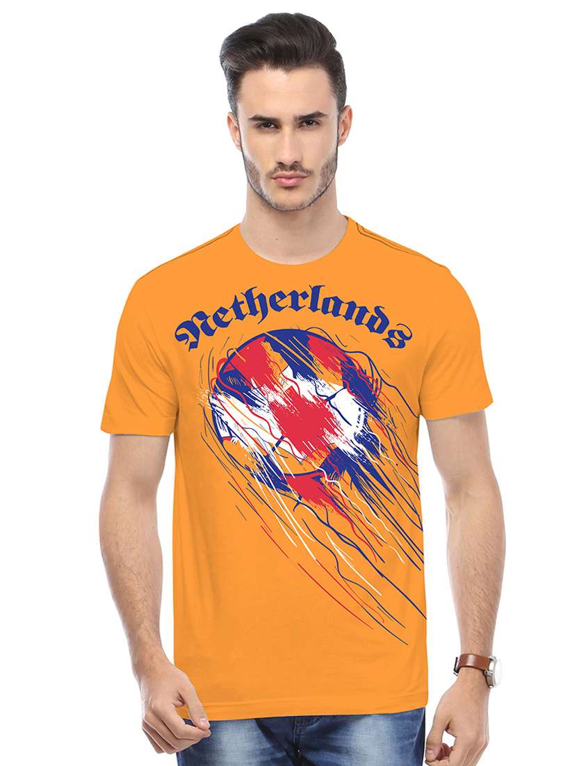 men crew neck front print t-shirt