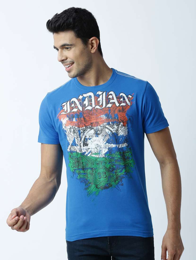 men crew neck front print t-shirt