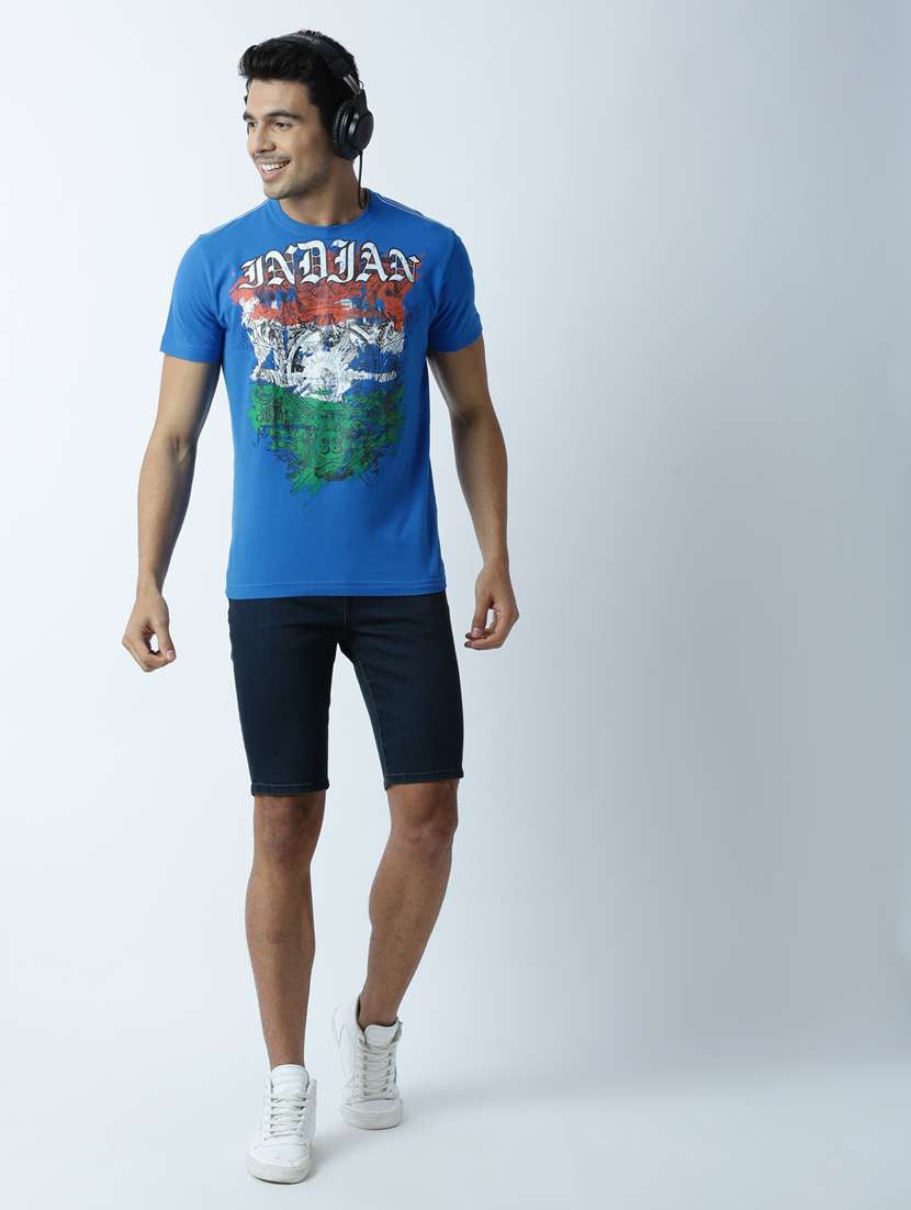 men crew neck front print t-shirt - 19649323 -  Standard Image - 3