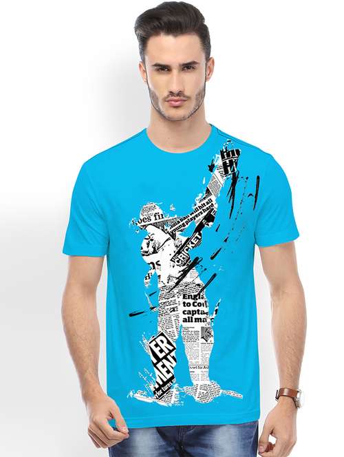 men crew neck front print t-shirt - 19649360 -  Standard Image - 0