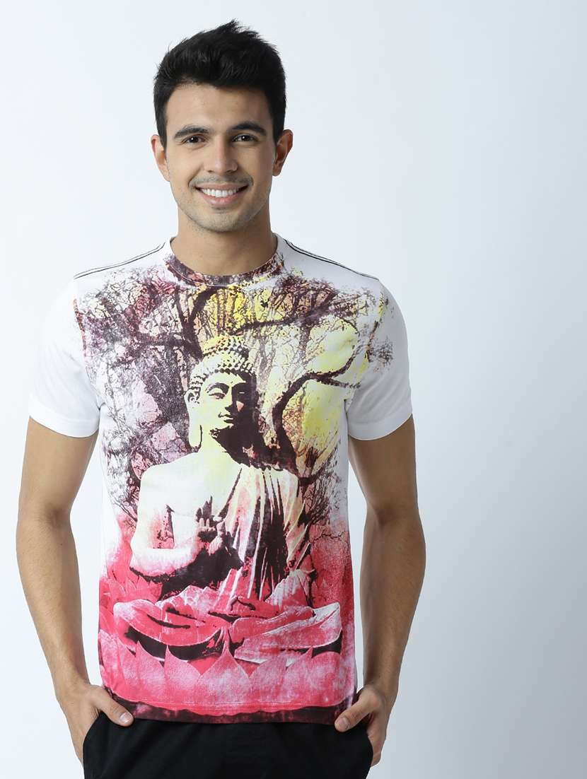 men crew neck front print t-shirt