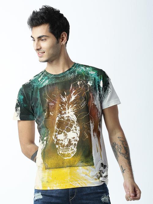 men crew neck front print t-shirt - 19649401 - Standard Image - 0