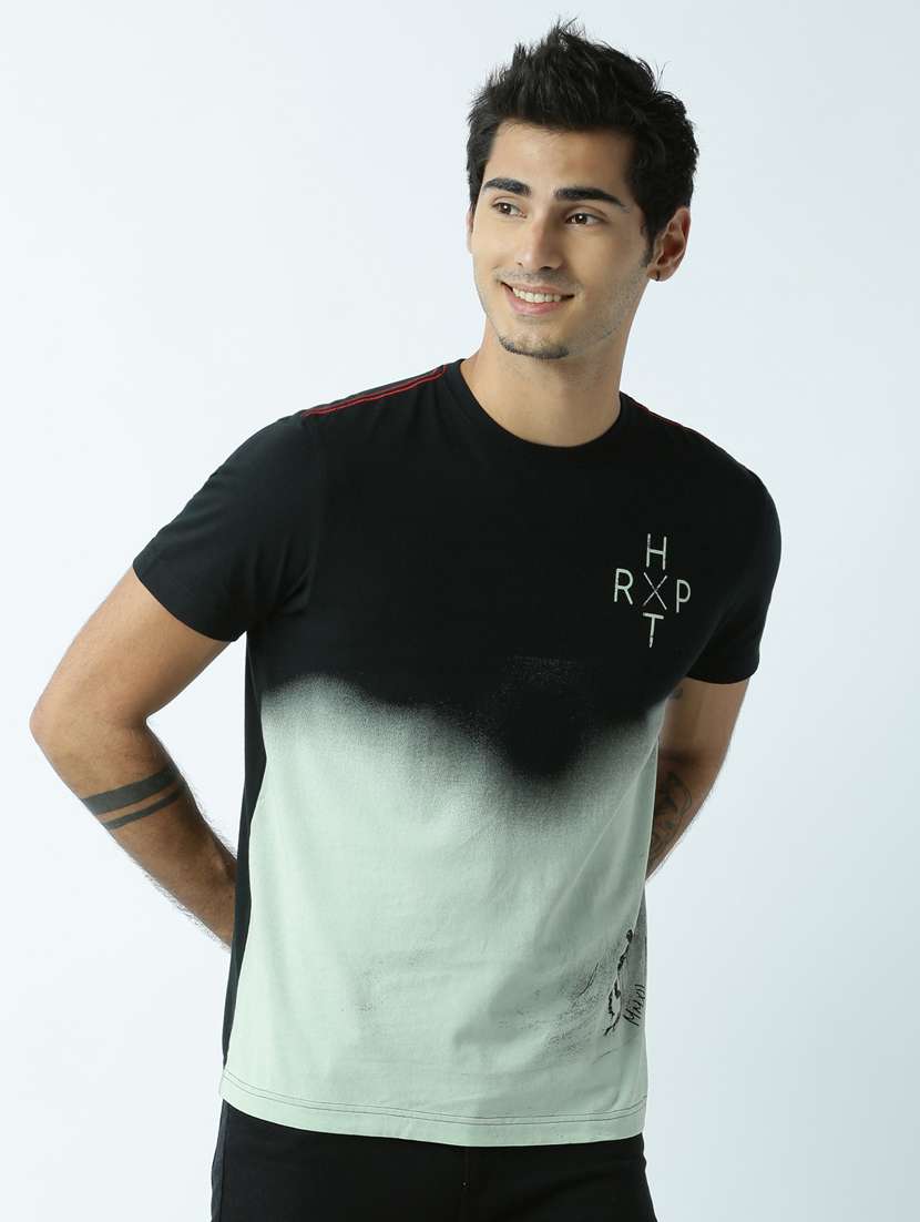 men crew neck front print t-shirt