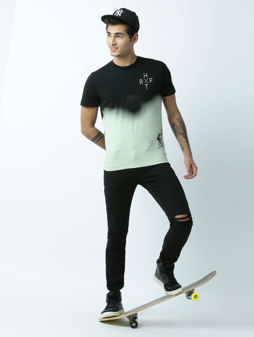 men crew neck front print t-shirt - 19649427 -  Standard Image - 3