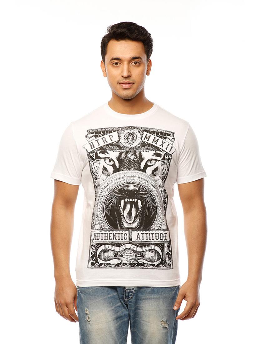men round neck front print t-shirt - 19649469 - Zoom Image - 0