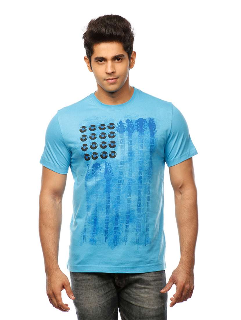men crew neck front print t-shirt