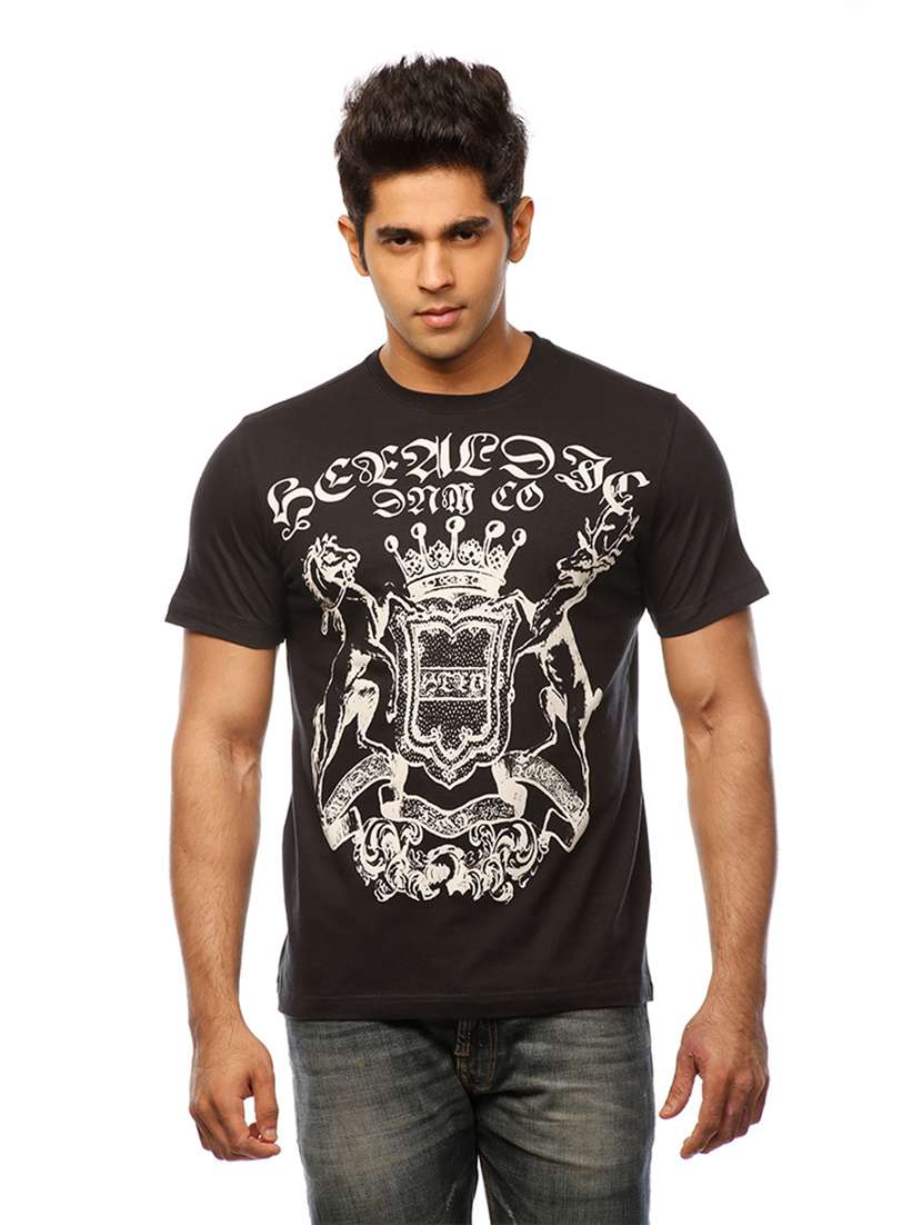 men crew neck front print t-shirt