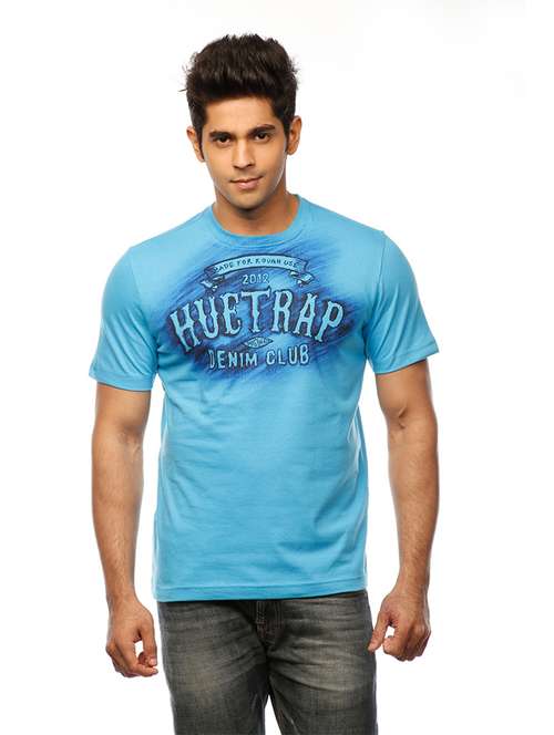 men crew neck front print t-shirt - 19649563 - Standard Image - 0
