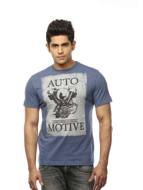 men crew neck front print t-shirt - 19649594 -  Standard Image - 0