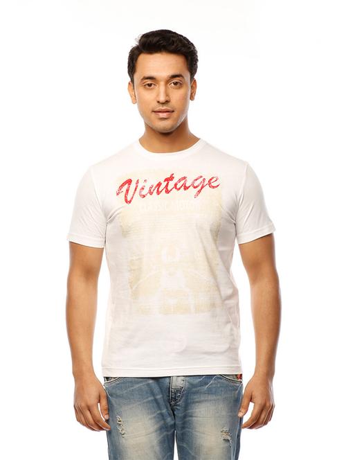 round neck printed regular t-shirt - 19649620 - Standard Image - 0