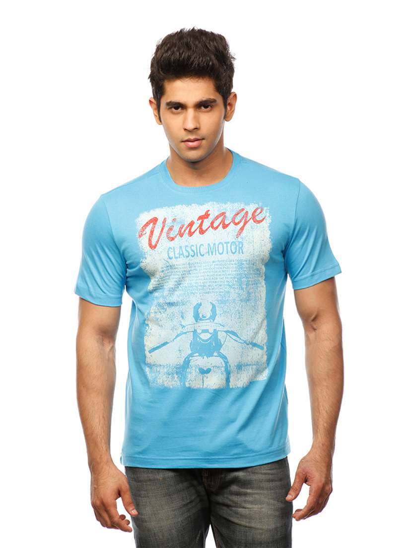 round neck printed regular t-shirt - 19649621 - Zoom Image - 0