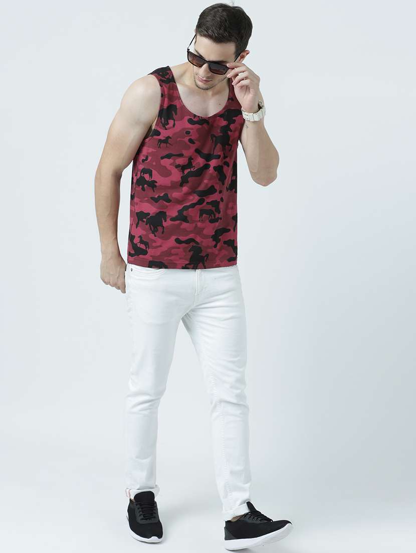 men printed sleeveless vest - 19650116 - Standard Image - 3