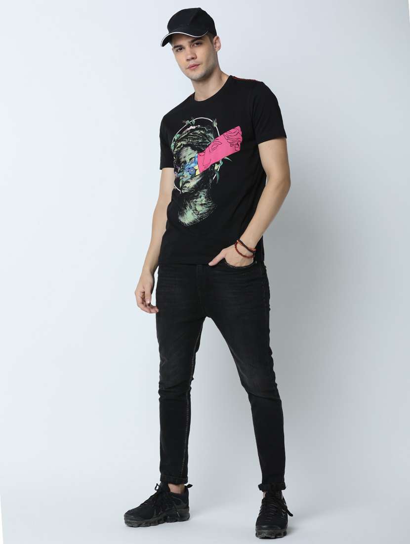 men front print short sleeve t-shirt - 19650247 -  Standard Image - 3