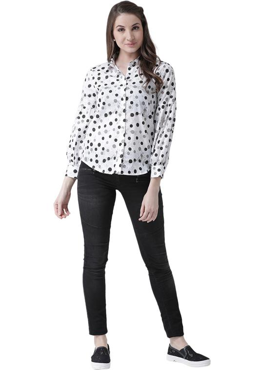 white printed long sleeve shirt - 19650325 - Standard Image - 3