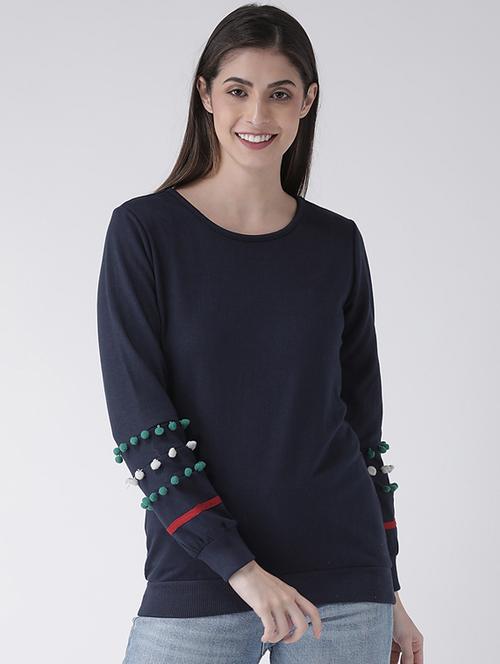 round neck solid regular sweatshirt - 19650478 - Standard Image - 0