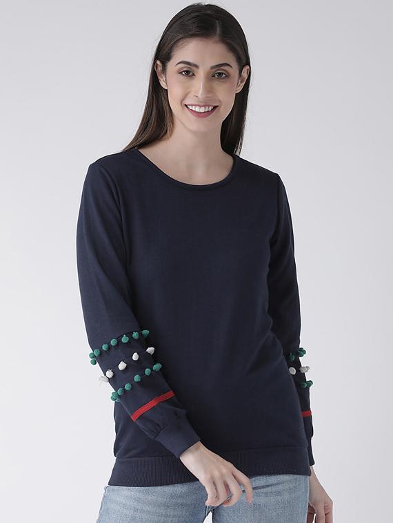 round neck solid regular sweatshirt - 19650478 - Zoom Image - 0