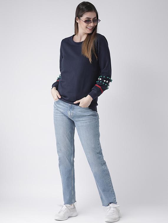 round neck solid regular sweatshirt - 19650478 - Standard Image - 3