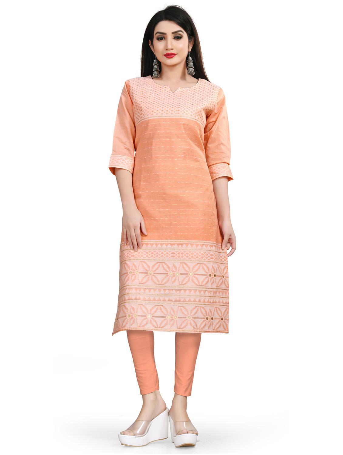 jacquard work straight kurta - 19656072 -  Zoom Image - 0