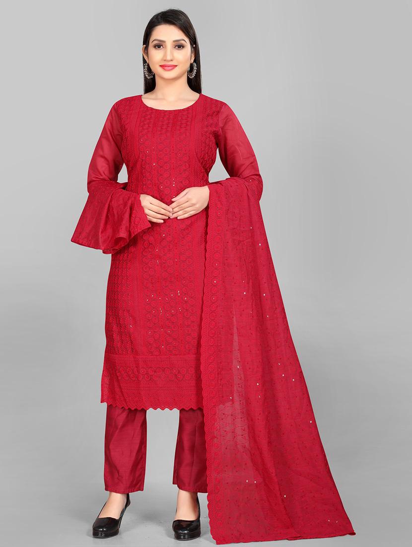 round neck kurta pant set - 19656199 - Zoom Image - 0