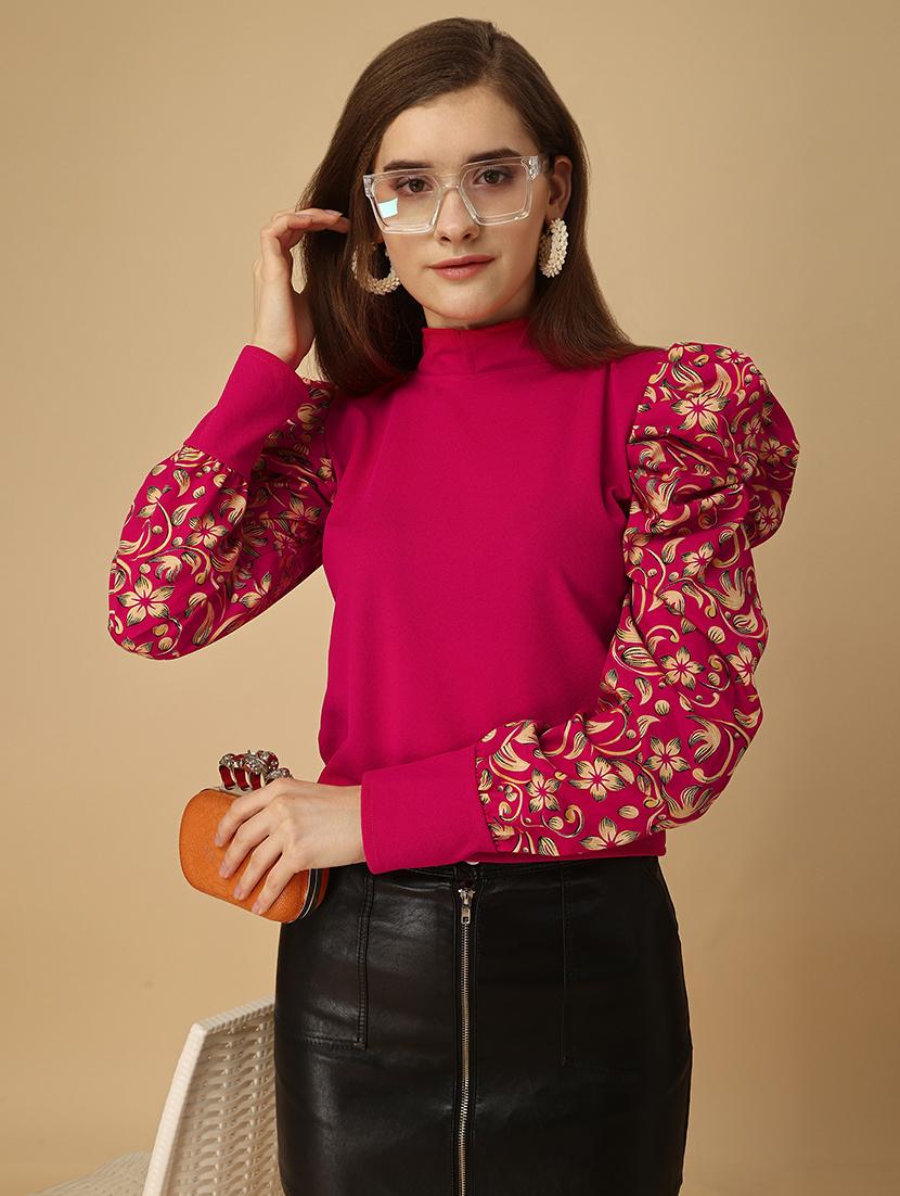 bouffant sleeve floral print regular top - 19656347 - Standard Image - 3