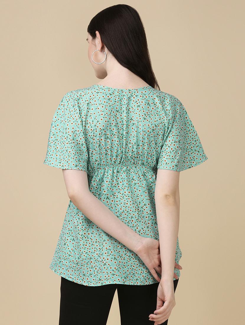 batwing sleeves printed peplum top - 19656502 - Standard Image - 3