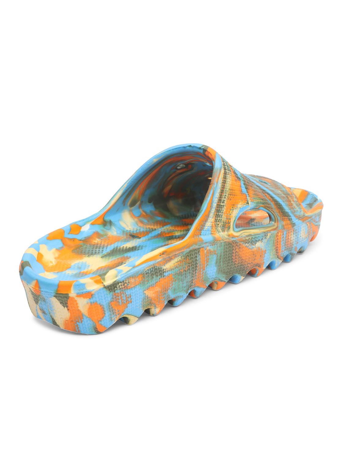 blue color block slip on flip flop - 19656758 - Standard Image - 3