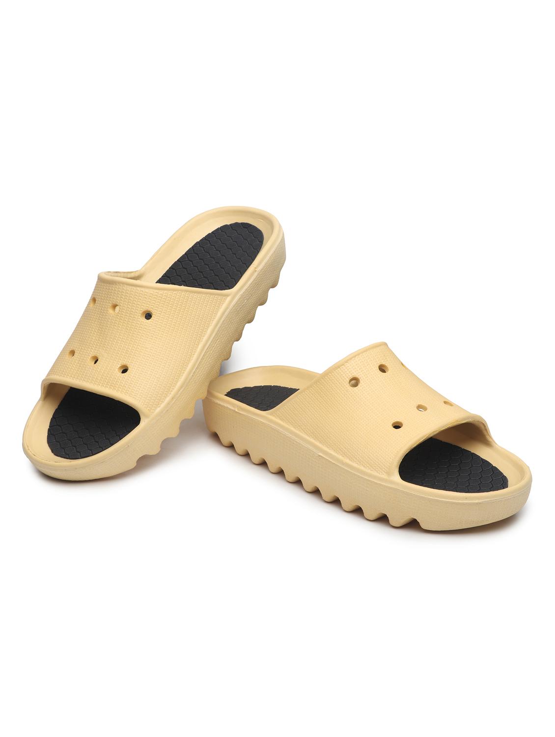 beige solid slip on flip flop - 19656763 - Standard Image - 3