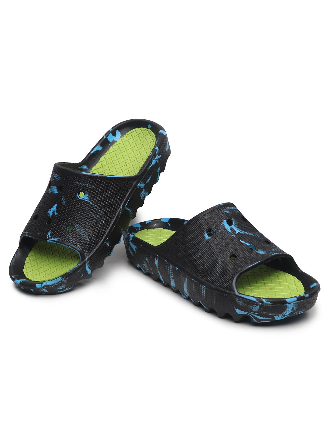 blue color block slip on flip flop - 19656764 - Standard Image - 3