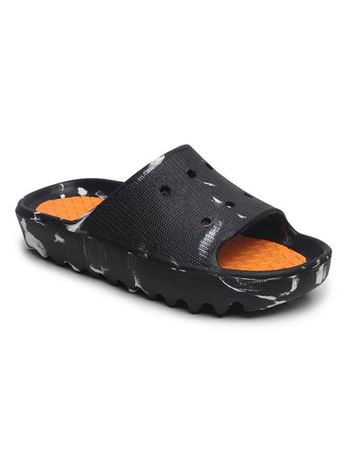 orange color block slip on flip flop - 19656766 - Standard Image - 0