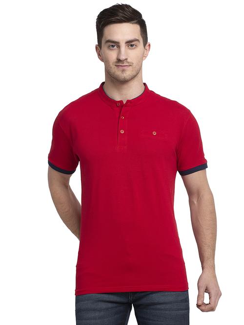 henley neck solid regular t-shirt - 19656812 -  Standard Image - 0
