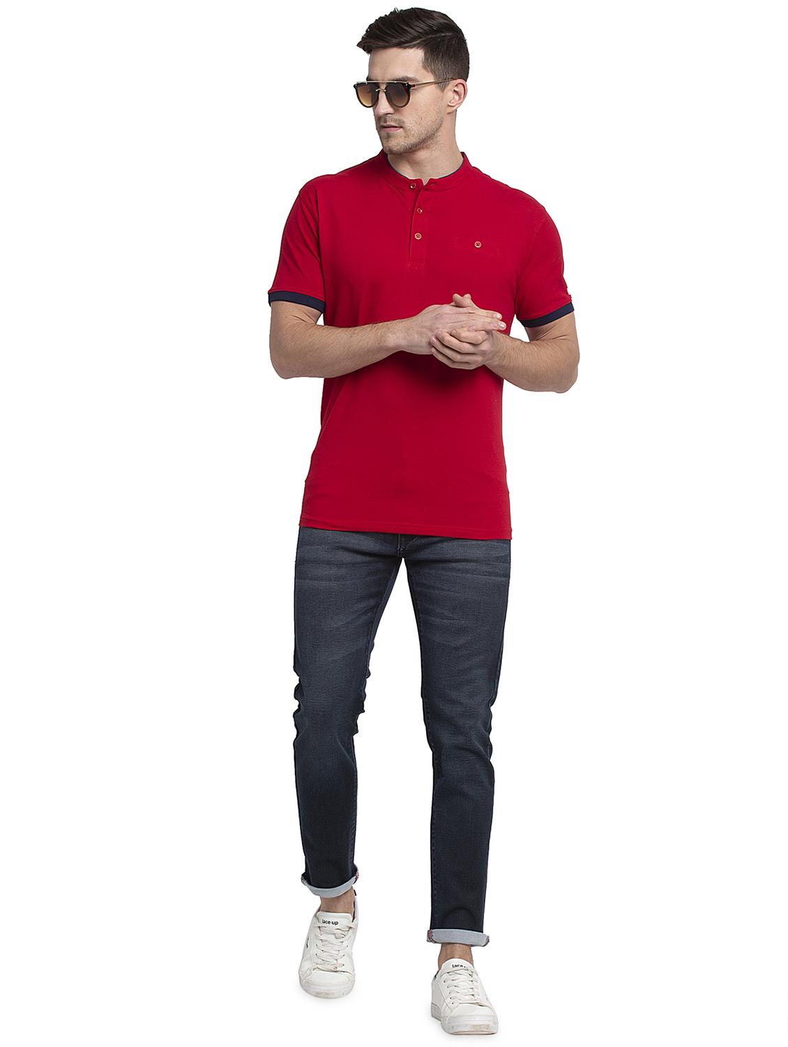 henley neck solid regular t-shirt - 19656812 - Standard Image - 3